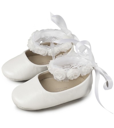 Βαπτιστικά παπούτσια κορίτσι BabyWalker Mi 1506 λευκό
