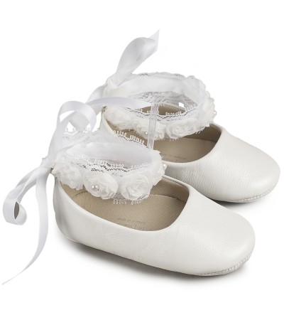 Βαπτιστικά παπούτσια κορίτσι BabyWalker Mi 1506 λευκό