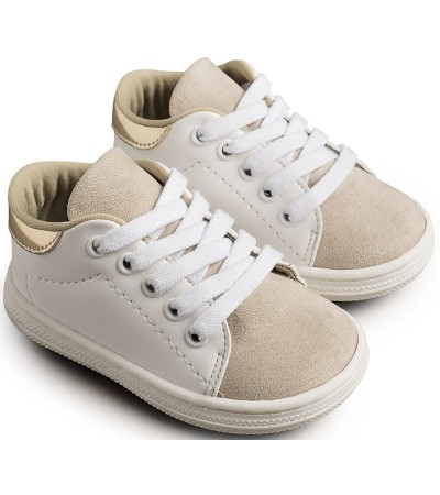 Βαπτιστικά παπούτσια αγόρι BabyWalker Bs 3037 λευκό - μπεζ