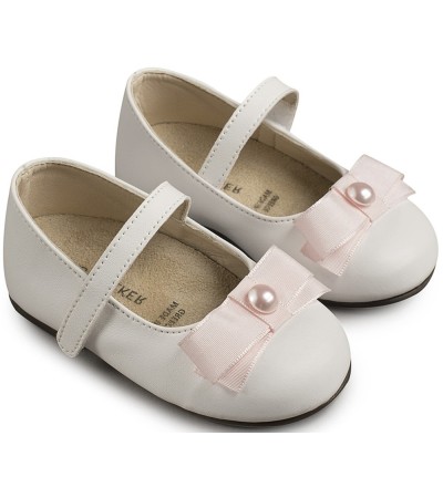 Βαπτιστικά παπούτσια κορίτσι BabyWalker Bs 3500 λευκό - ροζ