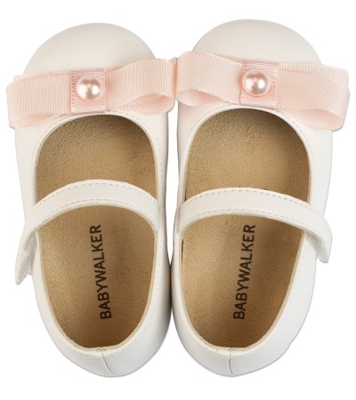 Βαπτιστικά παπούτσια κορίτσι BabyWalker Bs 3500 λευκό - ροζ