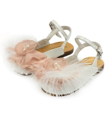 Βαπτιστικά παπούτσια κορίτσι BabyWalker Exc 5772 εκρού - ροζ