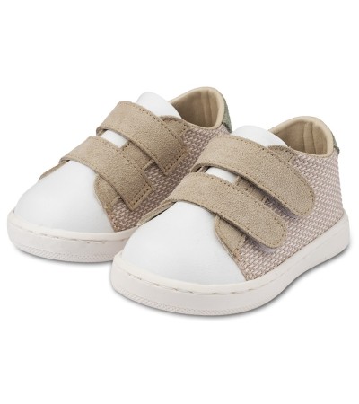 Βαπτιστικά παπούτσια αγόρι BabyWalker Pri 2104 μπεζ - λευκό
