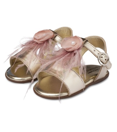 Βαπτιστικά παπούτσια κορίτσι BabyWalker Pri 2611 χρυσό - ροζ σε ΠΡΟΣΦΟΡΑ