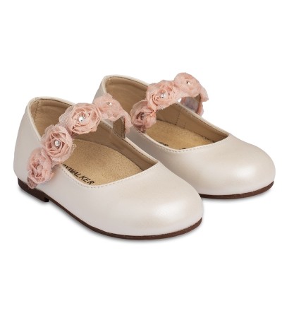 Βαπτιστικά παπούτσια κορίτσι BabyWalker Bs 3523 εκρού - ροζ