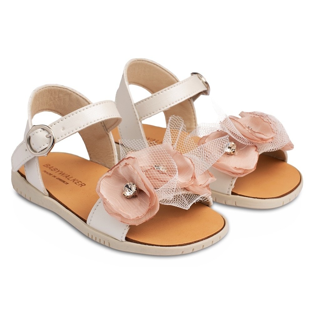 Βαπτιστικά παπούτσια κορίτσι BabyWalker Bs 3572 εκρού - ροζ σε ΠΡΟΣΦΟΡΑ