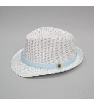 Βαπτιστικό καπέλο αγόρι λευκό - σιέλ onirata 14-01-09
