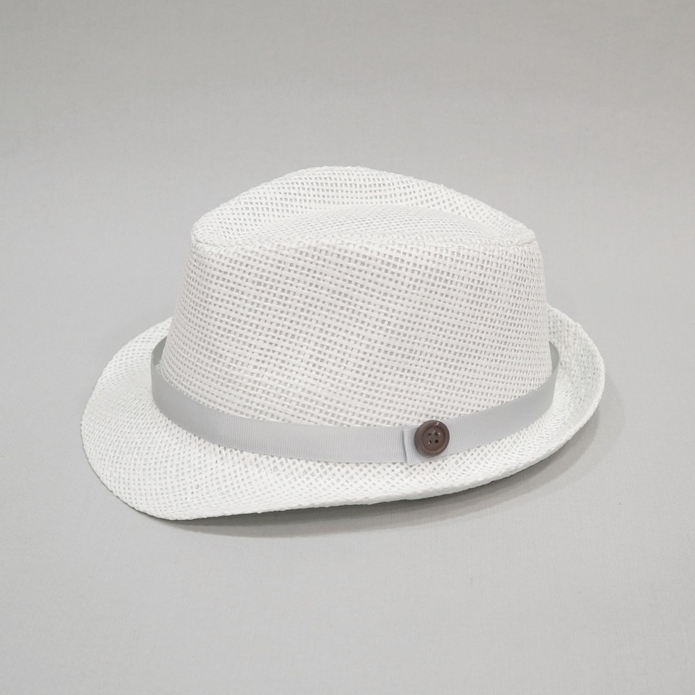Βαπτιστικό καπέλο αγόρι λευκό - γκρι onirata 14-01-05