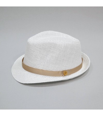 Βαπτιστικό καπέλο αγόρι λευκό - μπεζ άμμου onirata 14-01-03