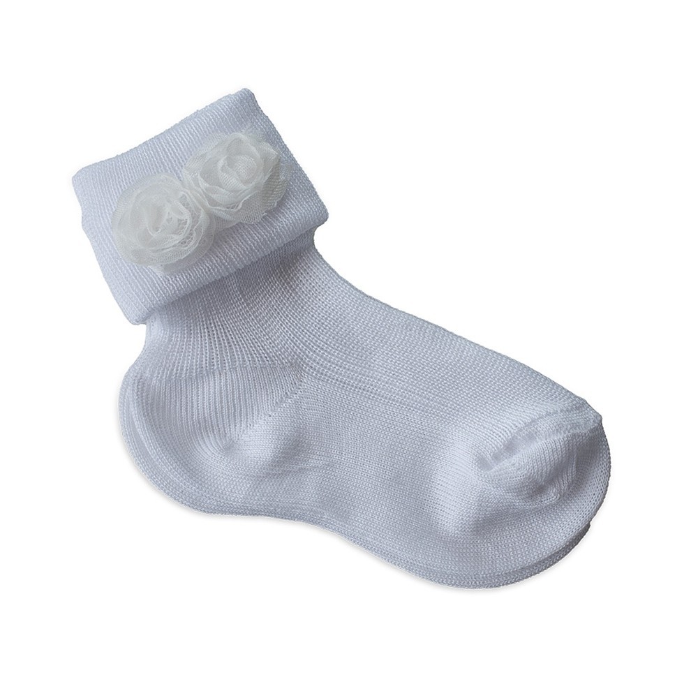 Κάλτσες βάπτισης για κορίτσι BabyWalker Sock 9002 λευκό