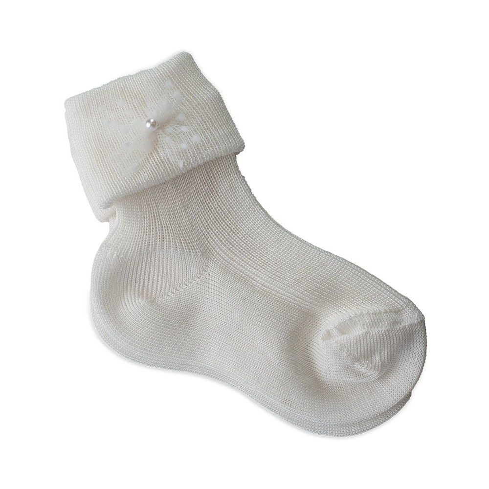 Κάλτσες βάπτισης για κορίτσι BabyWalker Sock 9003 εκρού