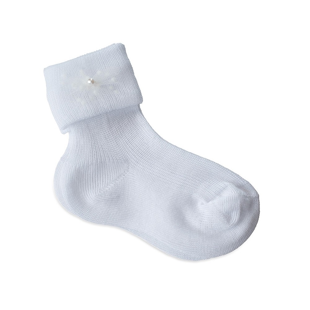 Κάλτσες βάπτισης για κορίτσι BabyWalker Sock 9003 λευκό