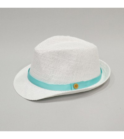 Βαπτιστικό καπέλο αγόρι λευκό - μέντα onirata 14-01-08