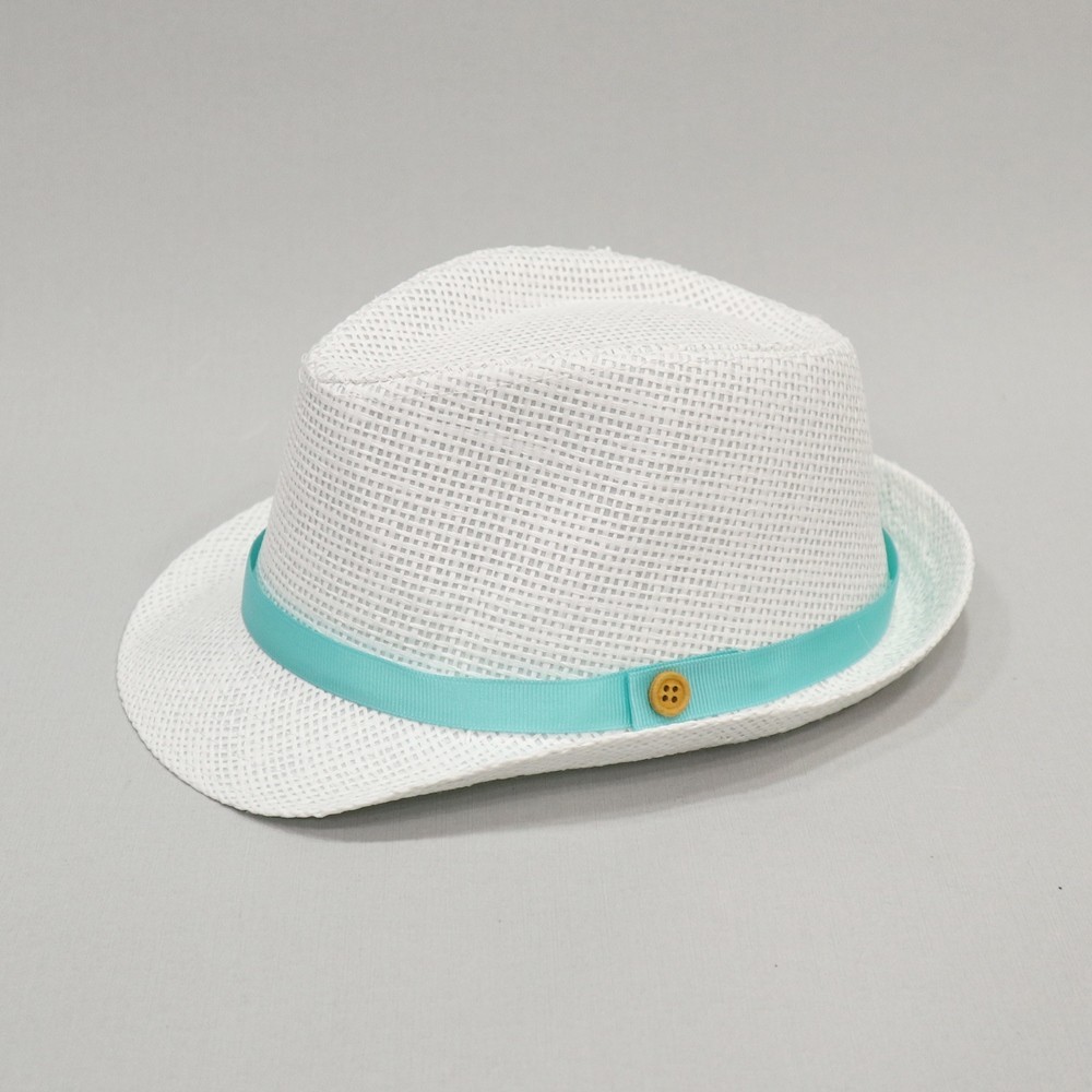 Βαπτιστικό καπέλο αγόρι λευκό - μέντα onirata 14-01-08