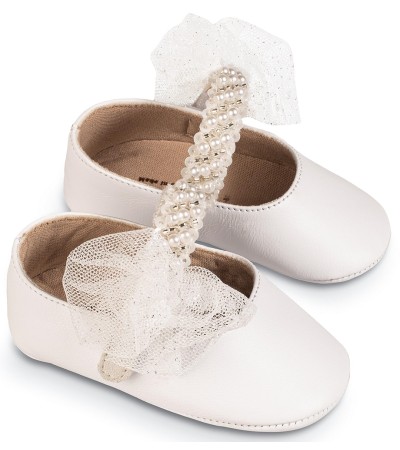 Βαπτιστικά παπούτσια κορίτσι BabyWalker Mi 1642 λευκό