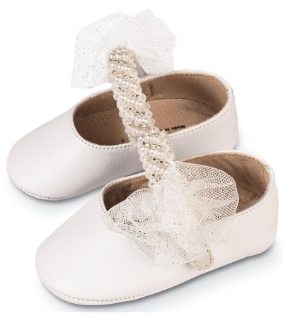 Βαπτιστικά παπούτσια κορίτσι BabyWalker Mi 1642 λευκό