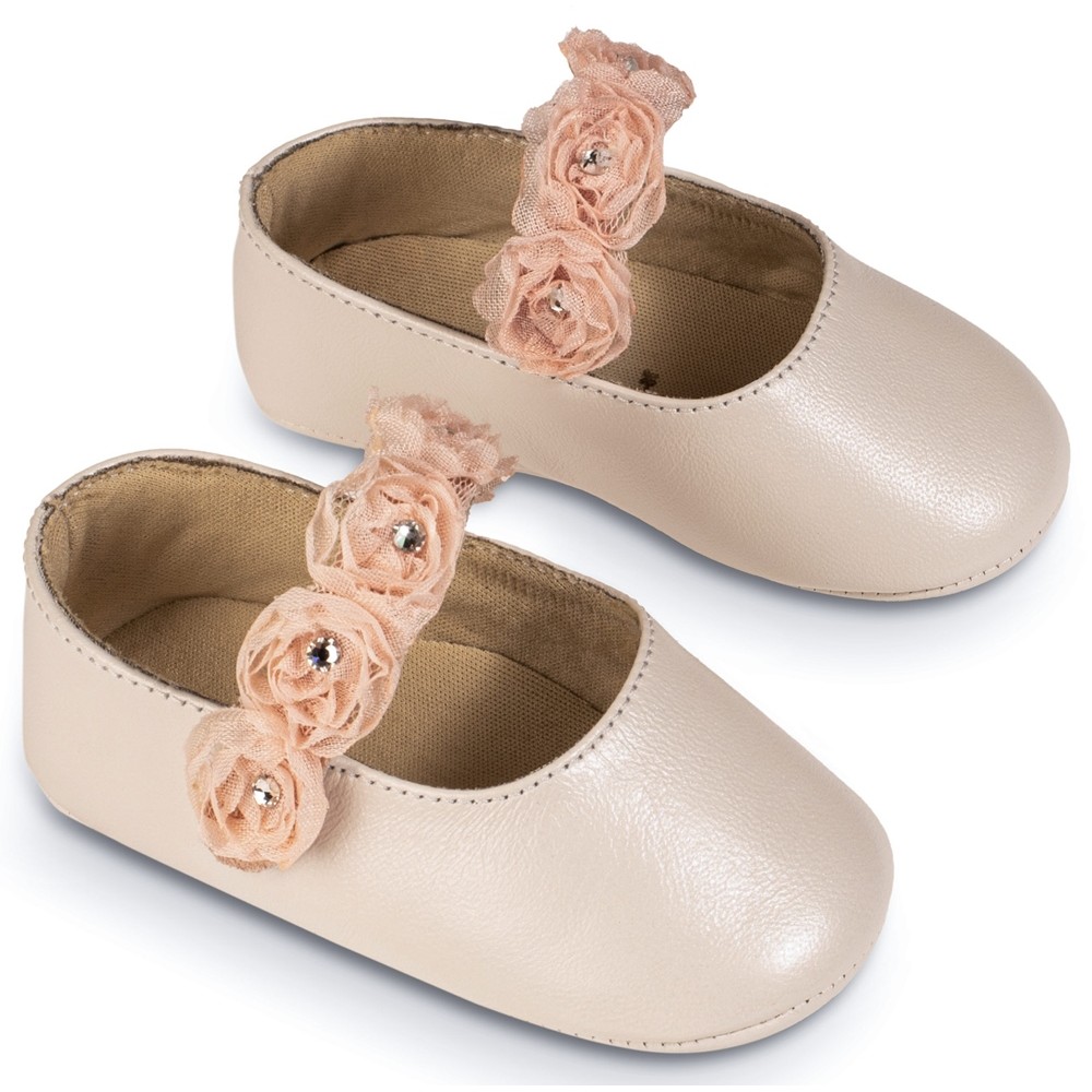 Βαπτιστικά παπούτσια κορίτσι BabyWalker Mi 1638 εκρού - ροζ