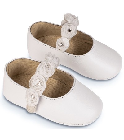 Βαπτιστικά παπούτσια κορίτσι BabyWalker Mi 1638 λευκό