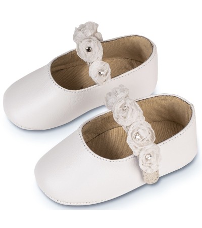 Βαπτιστικά παπούτσια κορίτσι BabyWalker Mi 1638 λευκό