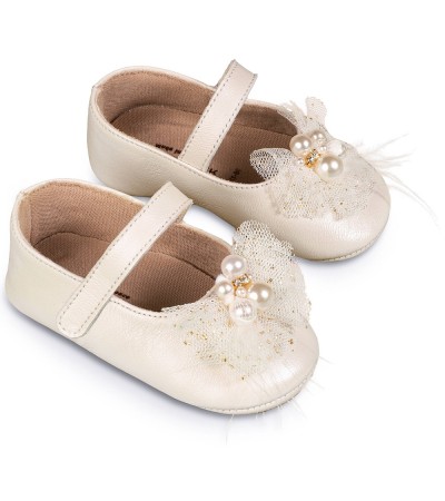 Βαπτιστικά παπούτσια κορίτσι BabyWalker Mi 1641 εκρού