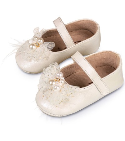 Βαπτιστικά παπούτσια κορίτσι BabyWalker Mi 1641 εκρού