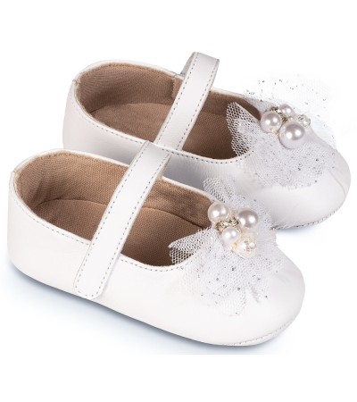 Βαπτιστικά παπούτσια κορίτσι BabyWalker Mi 1641 λευκό