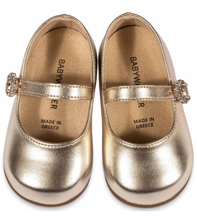 Βαπτιστικά παπούτσια κορίτσι BabyWalker Pri 2624 χρυσό