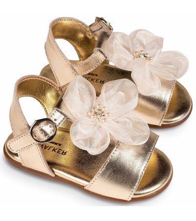 Βαπτιστικά παπούτσια κορίτσι BabyWalker Pri 2626 χρυσό - εκρού