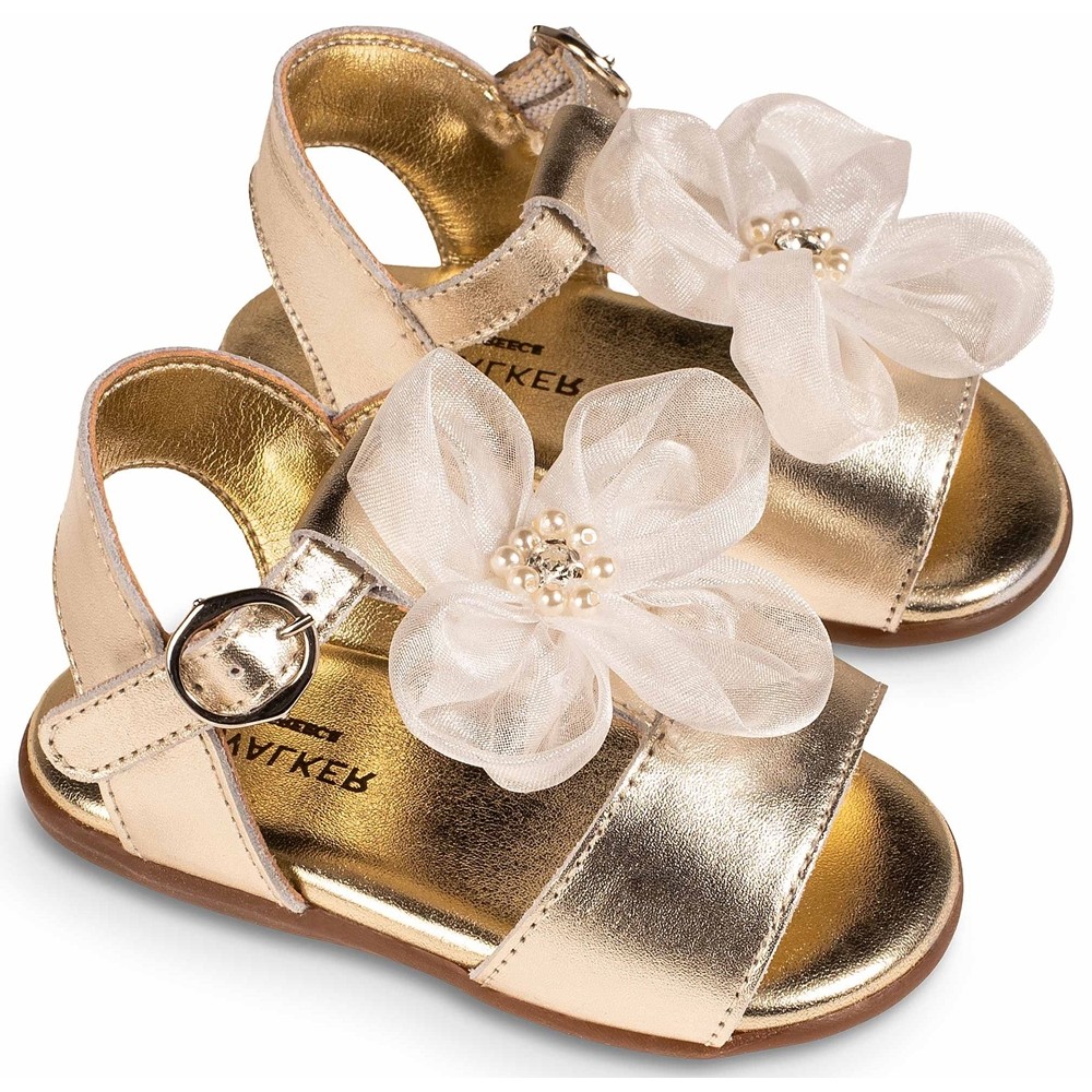 Βαπτιστικά παπούτσια κορίτσι BabyWalker Pri 2626 χρυσό - εκρού