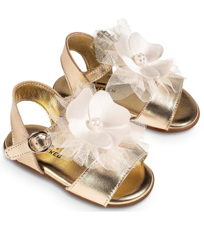 Βαπτιστικά παπούτσια κορίτσι BabyWalker Pri 2630 χρυσό - εκρού