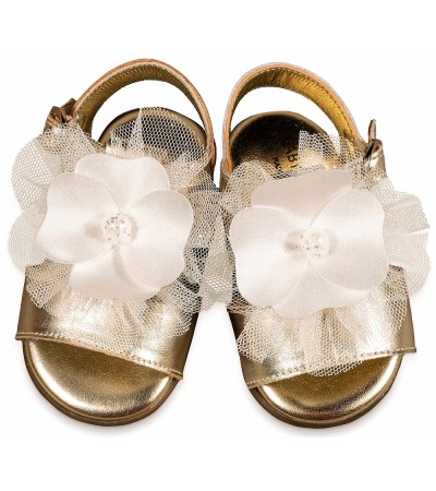 Βαπτιστικά παπούτσια κορίτσι BabyWalker Pri 2630 χρυσό - εκρού