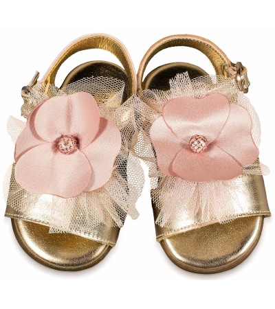 Βαπτιστικά παπούτσια κορίτσι BabyWalker Pri 2630 χρυσό - ροζ