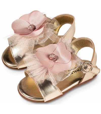 Βαπτιστικά παπούτσια κορίτσι BabyWalker Pri 2630 χρυσό - ροζ