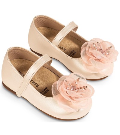 Βαπτιστικά παπούτσια κορίτσι BabyWalker Bs 3581 εκρού ροζ