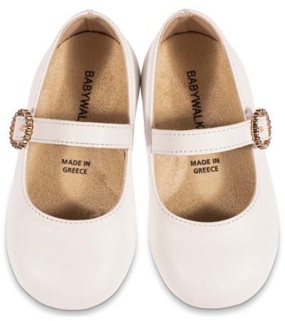 Βαπτιστικά παπούτσια κορίτσι BabyWalker Bs 3586 λευκό