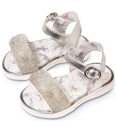 Βαπτιστικά παπούτσια κορίτσι BabyWalker Exc 5842 λευκό - ασημί
