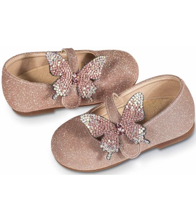Βαπτιστικά παπούτσια κορίτσι BabyWalker Exc 5843 ροζ αντικέ