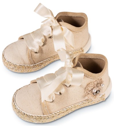 Βαπτιστικά παπούτσια κορίτσι BabyWalker Exc 5851 μπεζ
