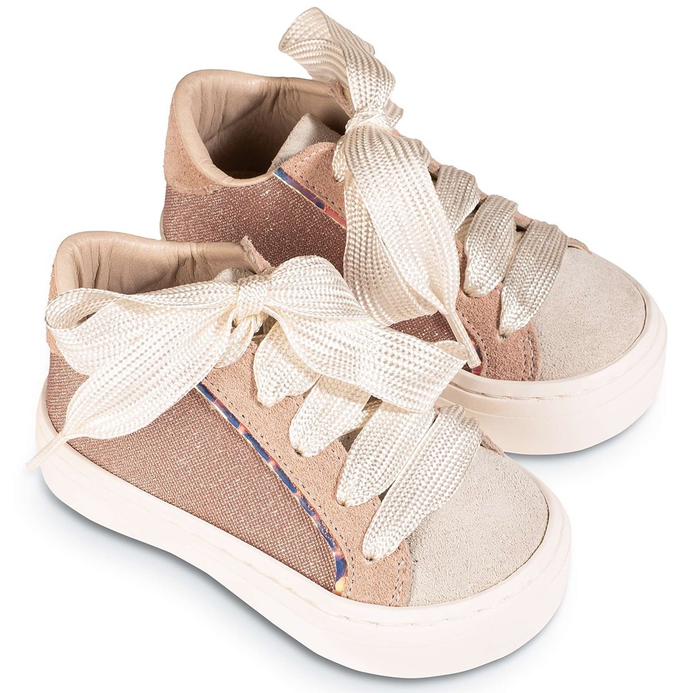 Βαπτιστικά παπούτσια κορίτσι BabyWalker Exc 5852 ροζ αντικέ
