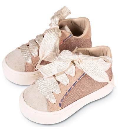 Βαπτιστικά παπούτσια κορίτσι BabyWalker Exc 5852 ροζ αντικέ