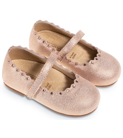 Βαπτιστικά παπούτσια κορίτσι BabyWalker Lu 6108 ροζ αντικέ