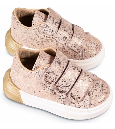 Βαπτιστικά παπούτσια κορίτσι BabyWalker Lu 6109 ροζ αντικέ