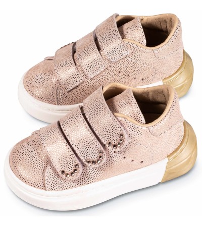Βαπτιστικά παπούτσια κορίτσι BabyWalker Lu 6109 ροζ αντικέ