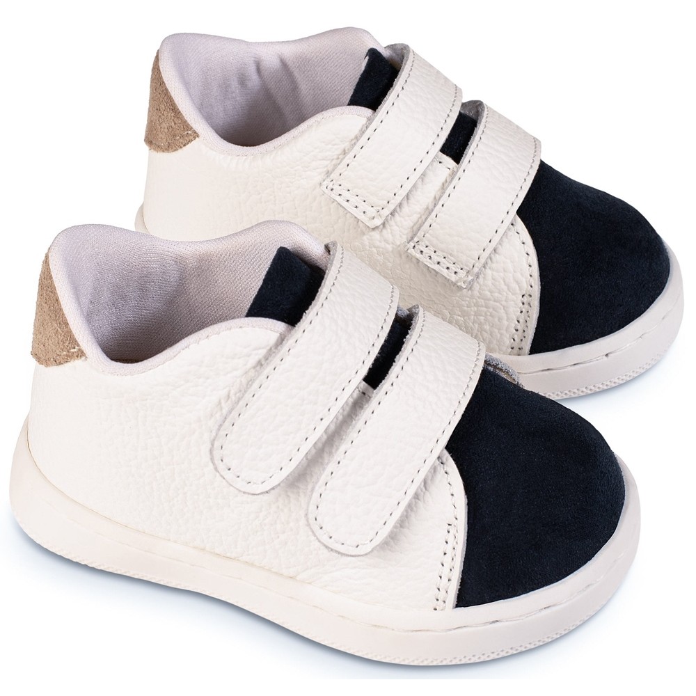 Βαπτιστικά παπούτσια αγόρι BabyWalker Pri 2113 λευκό - μπλε - μπεζ