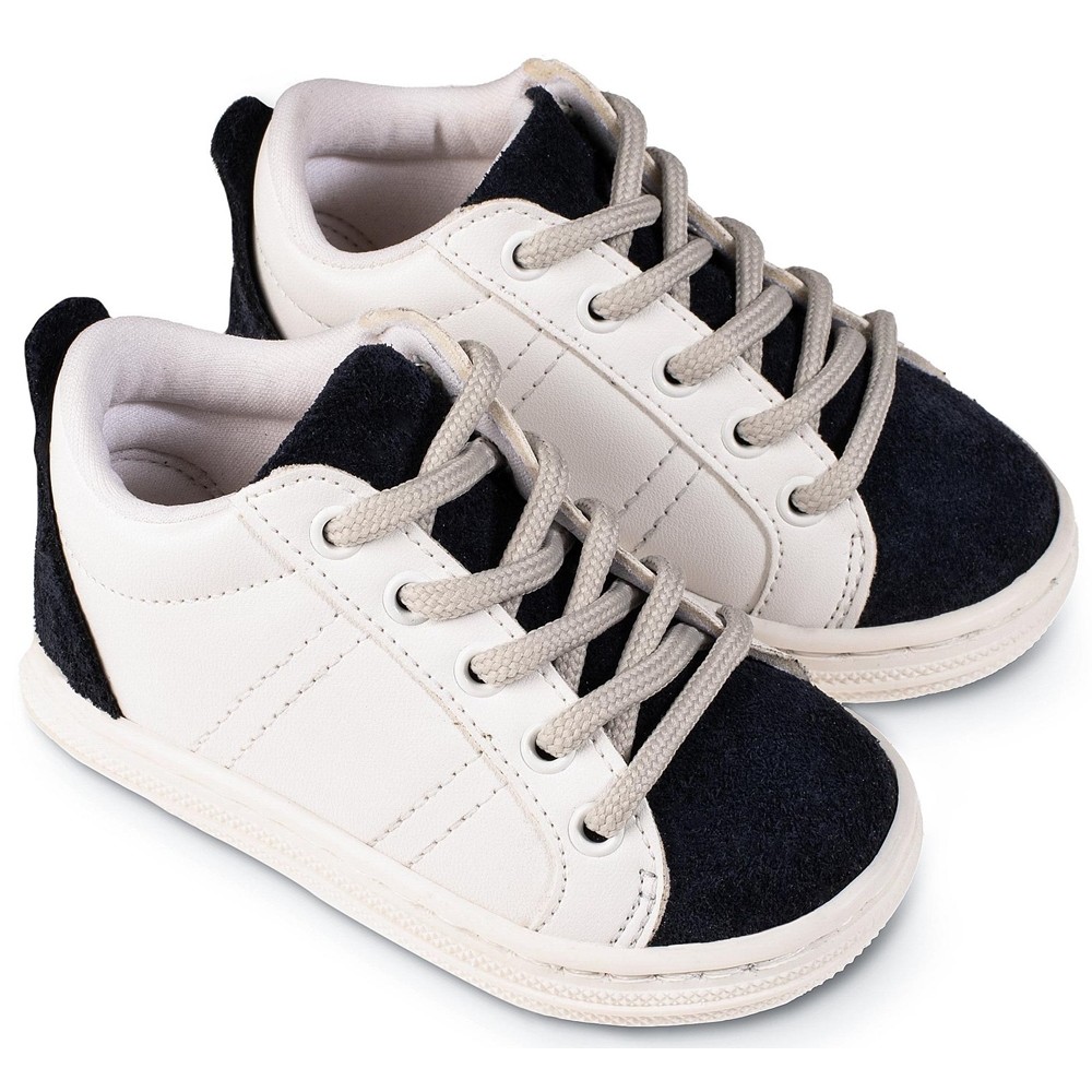 Βαπτιστικά παπούτσια αγόρι BabyWalker Bs 3076 λευκό - μπλε - γκρι