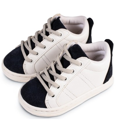 Βαπτιστικά παπούτσια αγόρι BabyWalker Bs 3076 λευκό - μπλε - γκρι