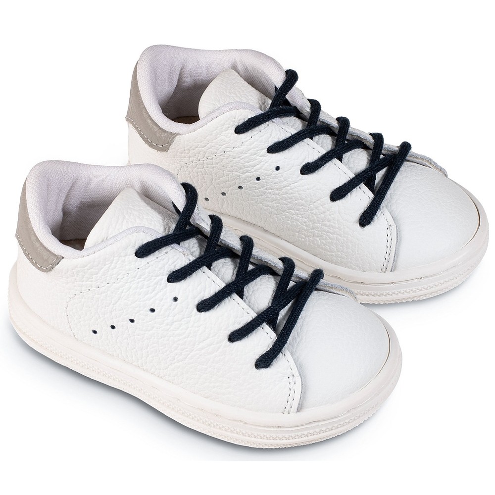Βαπτιστικά παπούτσια αγόρι BabyWalker Bs 3071 λευκό - μπλε - γκρι