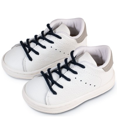 Βαπτιστικά παπούτσια αγόρι BabyWalker Bs 3071 λευκό - μπλε - γκρι