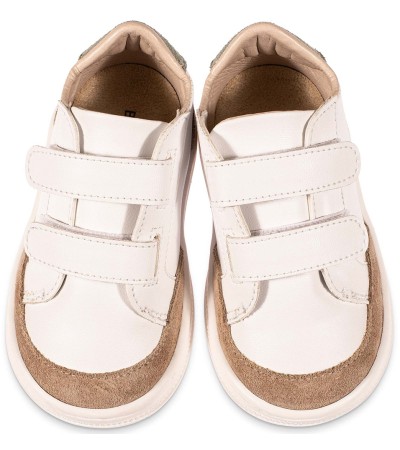 Βαπτιστικά παπούτσια αγόρι BabyWalker Bw 4281 λευκό - μπεζ - μέντα