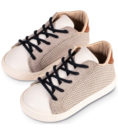 Βαπτιστικά παπούτσια για αγόρι BabyWalker Bw 4207 γκρι - λευκό - μπλε